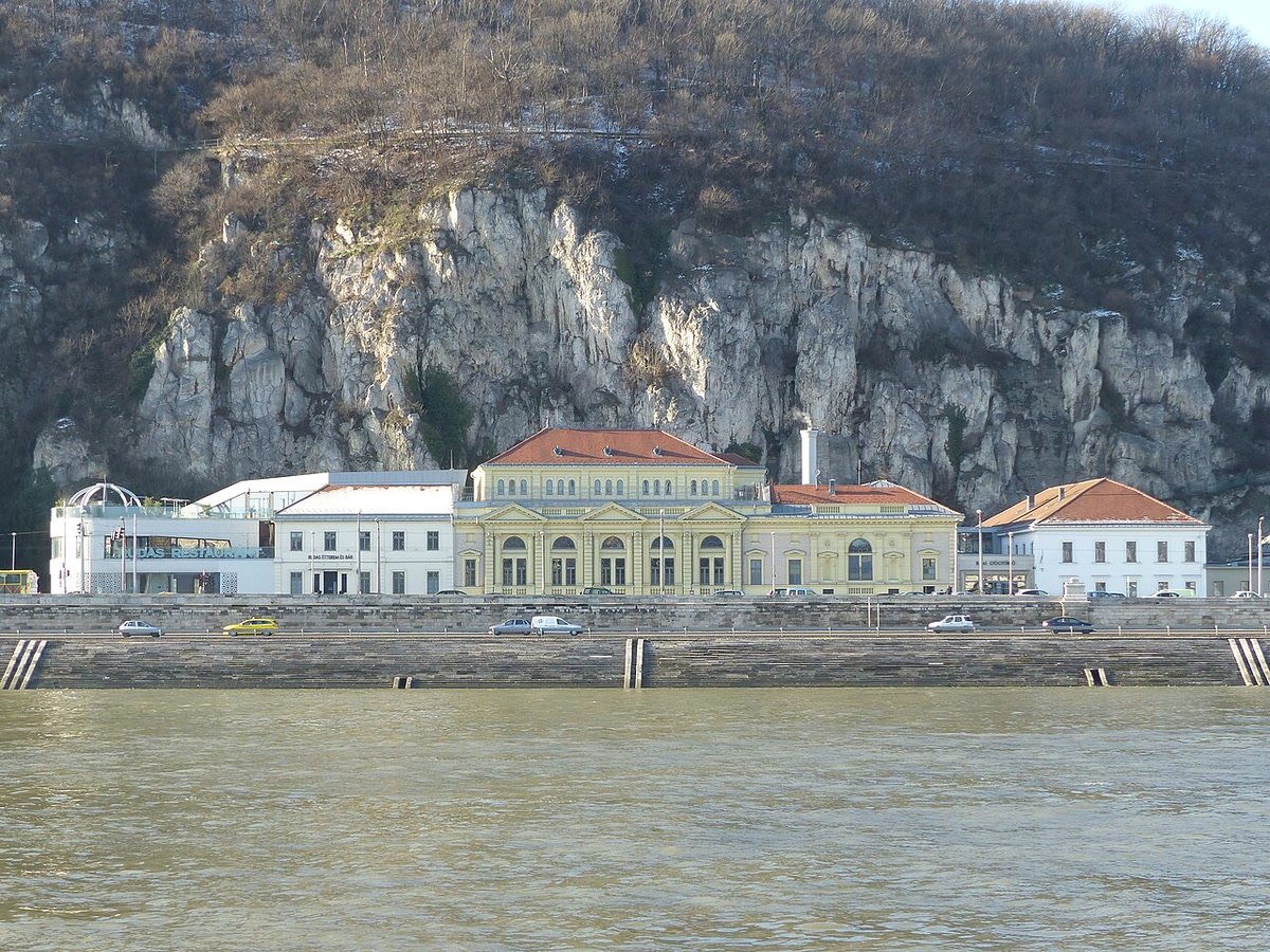 The historic interior pool hall at Rudas Thermal Bath in Budapest.