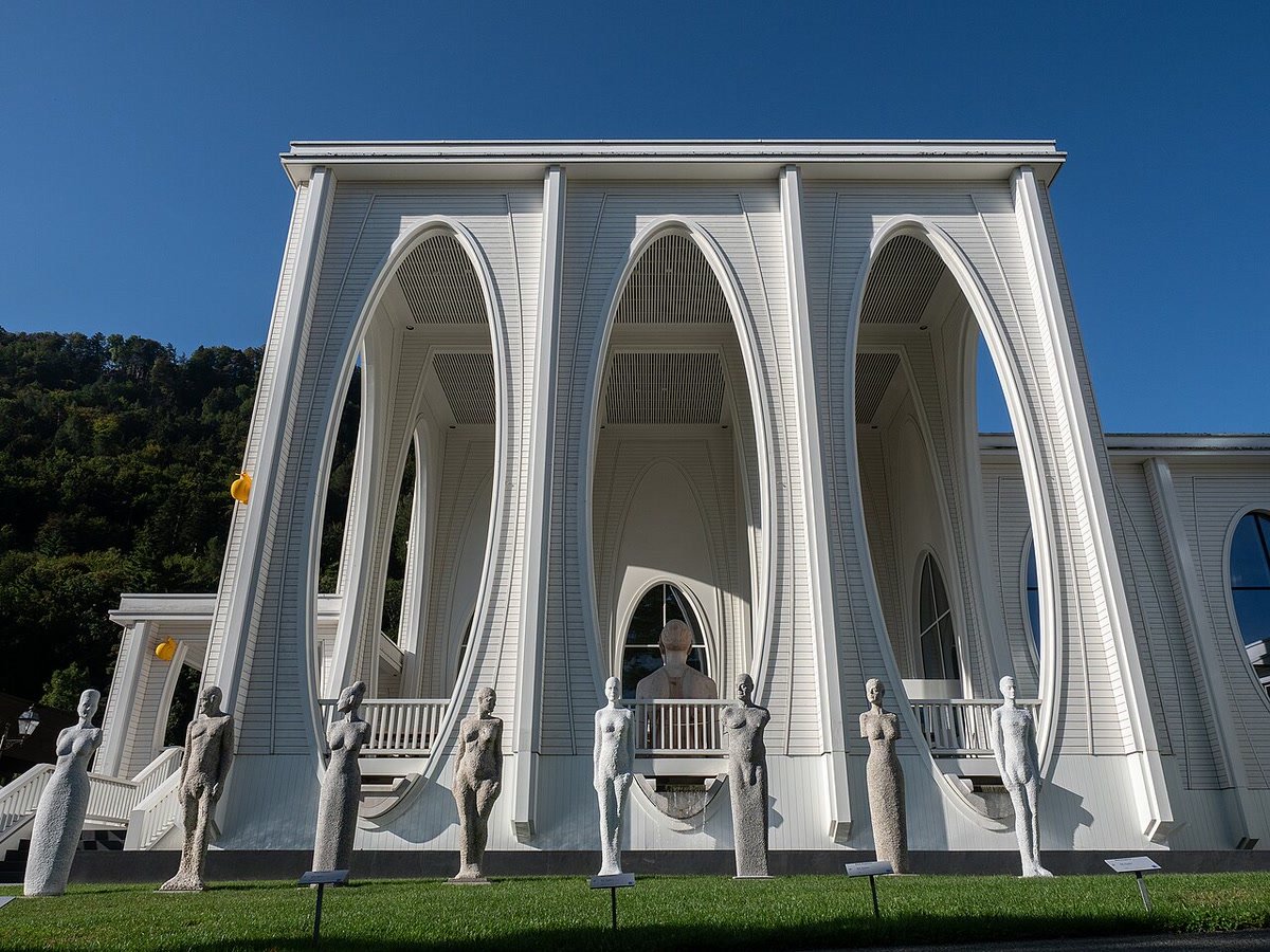 Exterior view of Tamina Therme in Bad Ragaz.