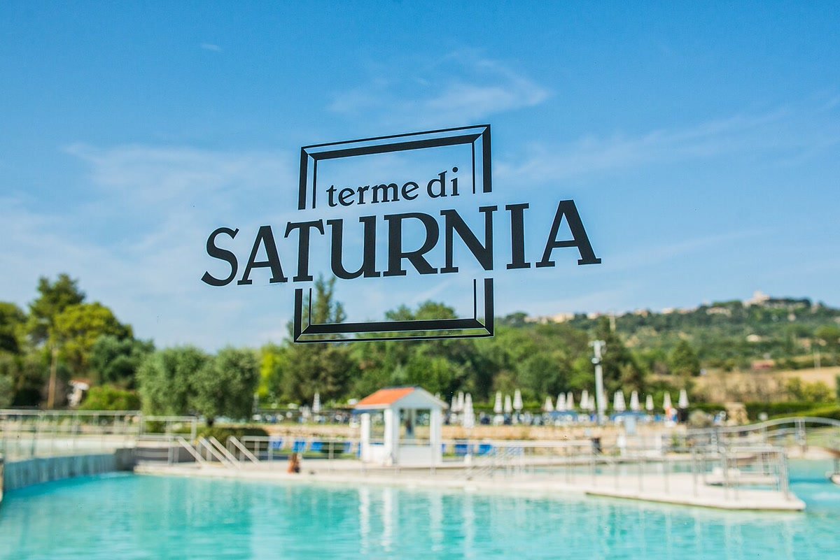 The thermal pools of the Terme di Saturnia thermal park.