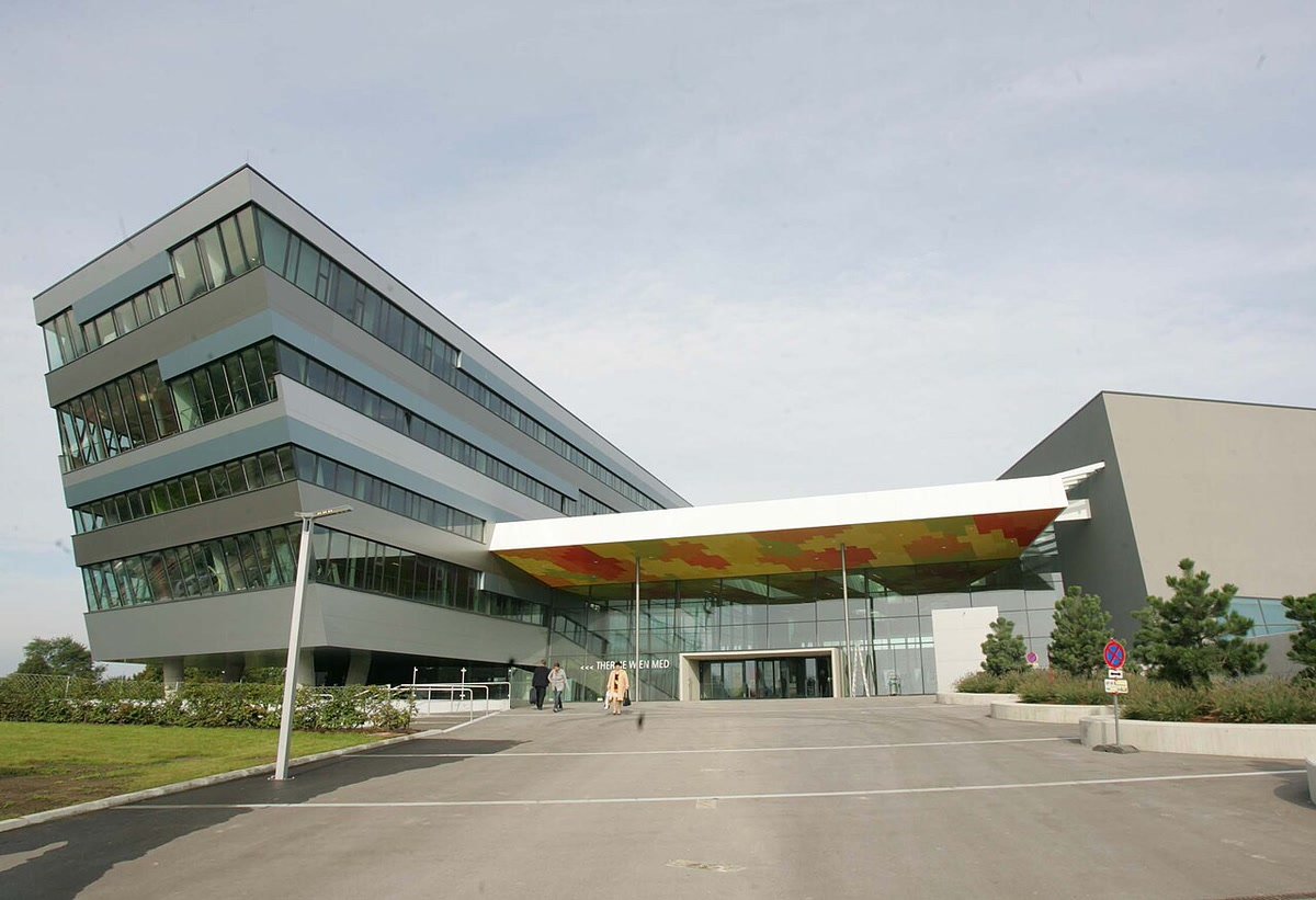 Exterior view of Therme Wien in Vienna-Oberlaa.